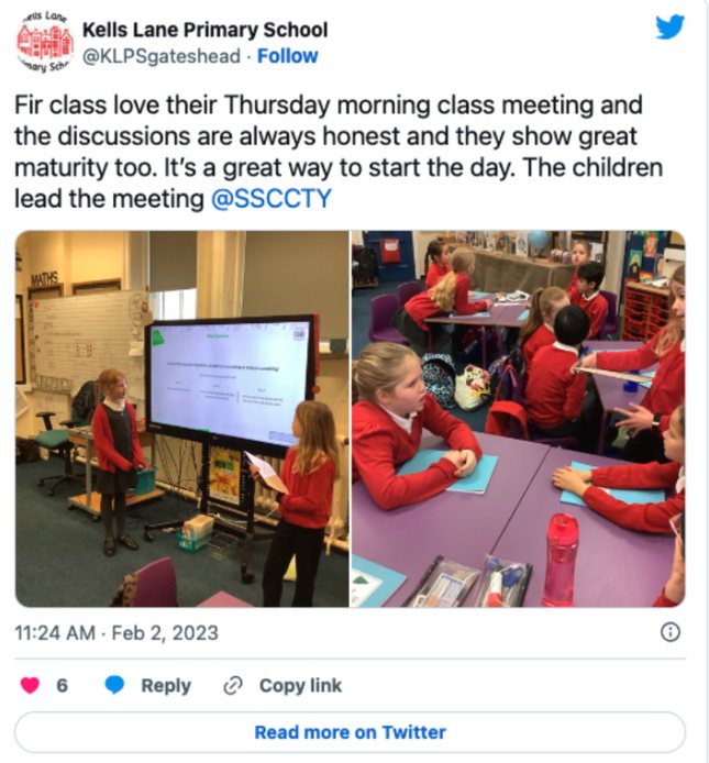 Pupils talking together in class