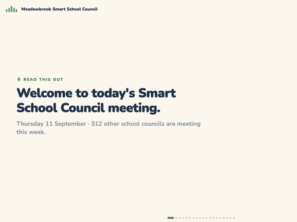 The meeting screen pupils read straight out