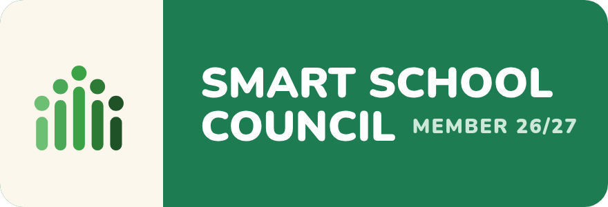 Smart School Council member 2026/27, green with a cream panel